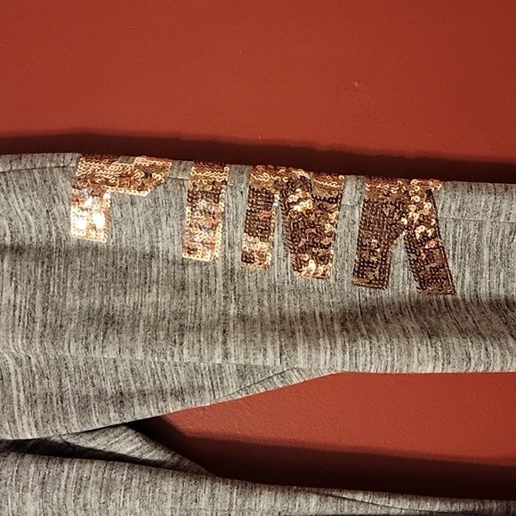 Small Sequin Satin Floral Embroidery Jogger pants PINK Victoria Secret - Picture 2 of 8